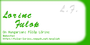 lorinc fulop business card